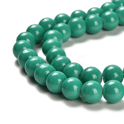 Painted Glass Beads Strands X-DGLA-S071-8mm-B31-1