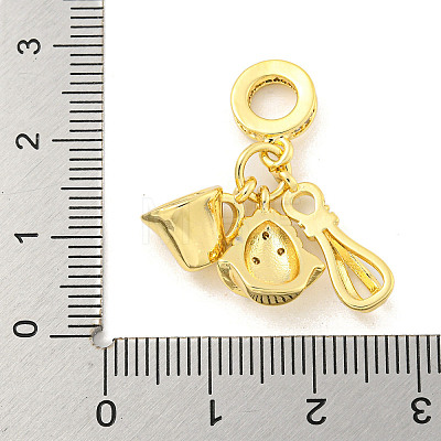 Rack Plating Brass Micro Pave Cubic Zirconia European Dangle Charms KK-P270-02H-G-1