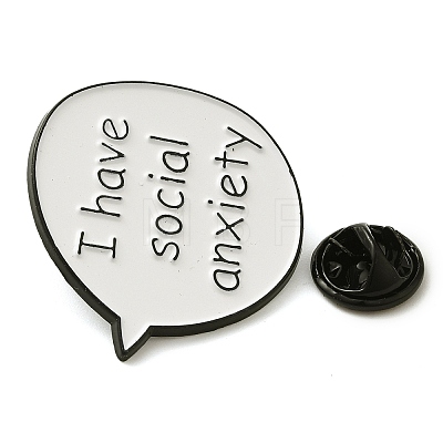 Word I Have Social Anxiety Alloy Enamel Pins JEWB-U009-08C-1