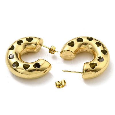 Ion Plating(IP) 316 Surgical Stainless Steel Stud Earrings for Women EJEW-C053-05G-1