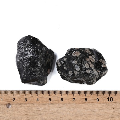 Raw Rough Natural Snowflake Obsidian Beads G-C140-08-1