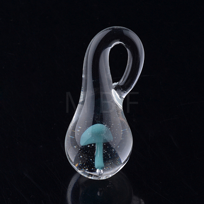 Handmade Lampwork Glass Pendants X-LAMP-Q028-12B-1