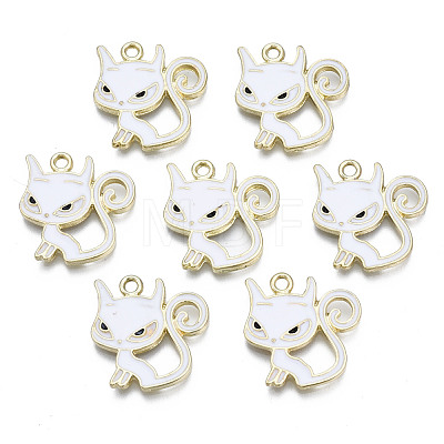 Alloy Enamel Kitten Pendants X-PALLOY-T056-71G-1