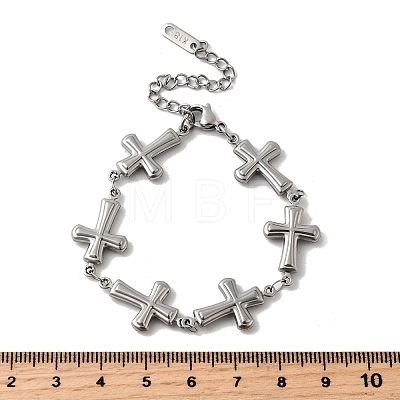 304 Stainless Steel Link Bracelets for Women BJEW-Q041-01B-P-1