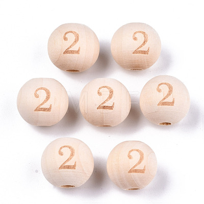 Unfinished Natural Wood European Beads WOOD-S045-141A-2-1