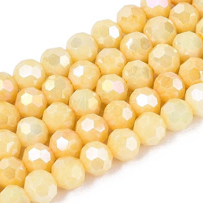 Anti-Tarnish Electroplate Glass Beads Strands EGLA-ZX010-6mm-13-1