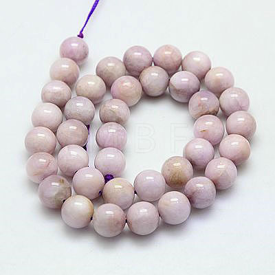 Round Natural Kunzite Beads Strands G-K068-28-6mm-1