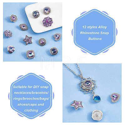   1 Set Alloy Rhinestone Snap Buttons DIY-PH0021-04-1
