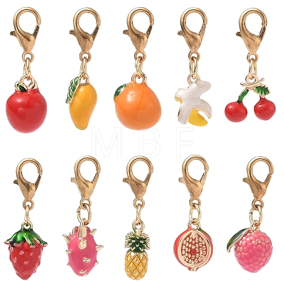 Brass Enamel Pendant Decorations HJEW-YW00573-09-1