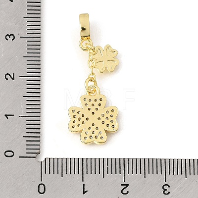Brass Micro Pave Clear Cubic Zirconia Pendants KK-Z156-17G-1