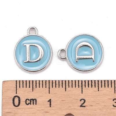 Platinum Plated Alloy Enamel Charms ENAM-S118-04D-P-1