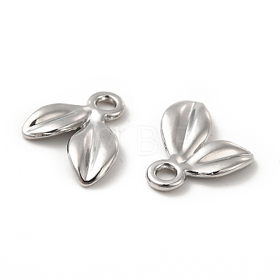 Rack Plating Alloy Leaf Charms FIND-G044-07P-1