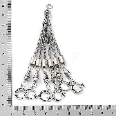 Tibetan Style Alloy Curb Chain Tassel Big Pendants FIND-K013-01AS-05-1