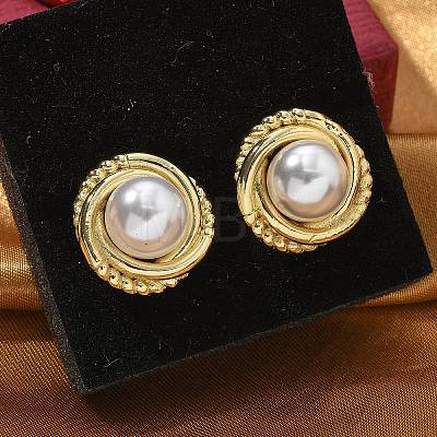 Brass Stud Earrings EJEW-R016-18G-1