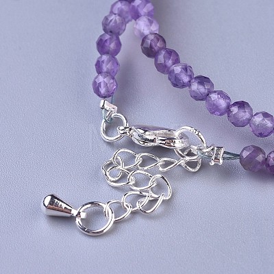 Natural Amethyst Beaded Necklaces NJEW-K114-A-A21-1
