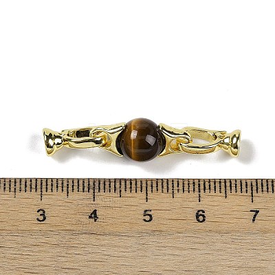 Natural Tiger Eye with Brass Fold Over Clasps G-G141-03G-14-1