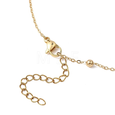 Clear AB Glass Faceted Pendant Brass Round Ball Cable Chain Necklaces for Women NJEW-JN05640-01-1