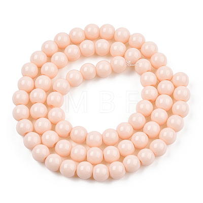 Opaque Solid Color Glass Beads Strands GLAA-T032-P6mm-09-1