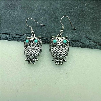 Bohemian Vintage Owl Ear Dangle Earrings ZR0416-1