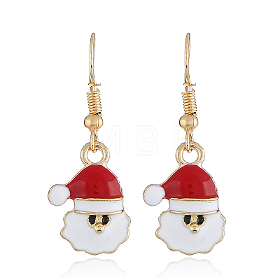 Simple Christmas Alloy Dangle Earrings LJ9715-7-1