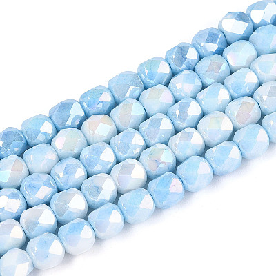 Anti-Tarnish Electroplate Glass Beads Strands GLAA-N057-6mm-01-1