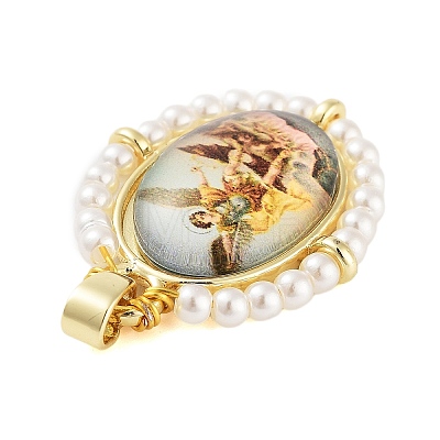 Rack Plating Brass Enamel Pendants KK-C056-07G-05-1