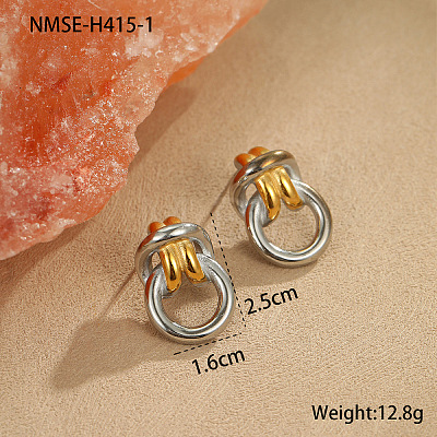 304 Stainless Steel Stud Earrings for Women WG4D4B8-04-1