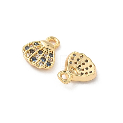 Brass Micro Pave Cubic Zirconia Charms KK-C099-01H-G-1