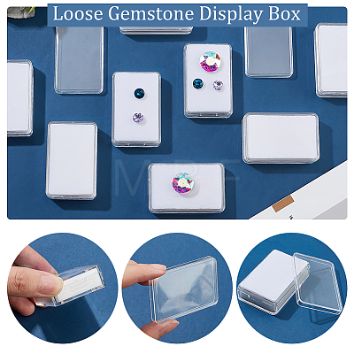 Transparent Acrylic Loose Diamond Display Boxes CON-WH0087-53B-1