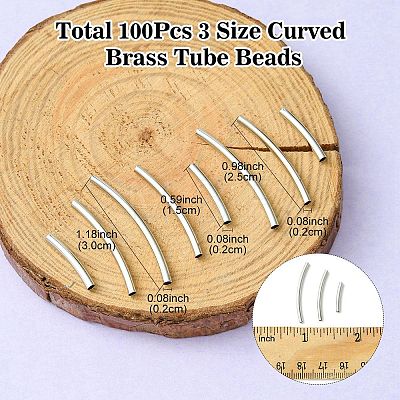 100Pcs 3 Styles Brass Tube Beads KK-YW0002-15-NF-1