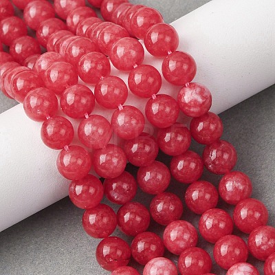 Natural White Jade Imitation Rhodonite Beads Strands G-I299-F15-8mm-1