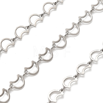 304 Stainless Steel Moon Link Chains CHS-A016-73P-A-1