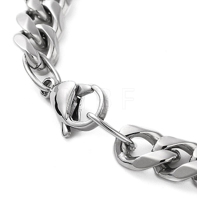 304 Stainless Steel Cuban Link Chain Bracelet for Men Women BJEW-C048-02P-1