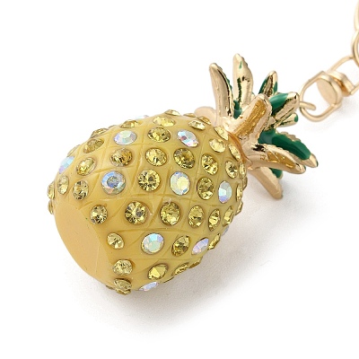 Pineapple Plastic with Rhinestone Pendant Keychain KEYC-G063-01A-1