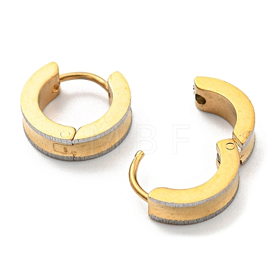 304 Stainless Steel Textured Hoop Earrings EJEW-P230-01A-G01-1