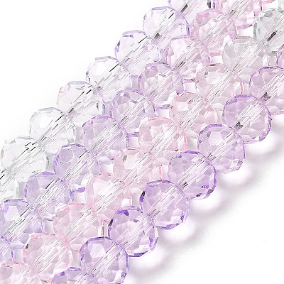 Transparent Painted Glass Beads Strands DGLA-A034-T6mm-A23-1