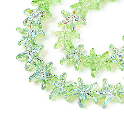 Baking Paint Electroplate Transparent Glass Beads Strands EGLA-N017-07-A01-1