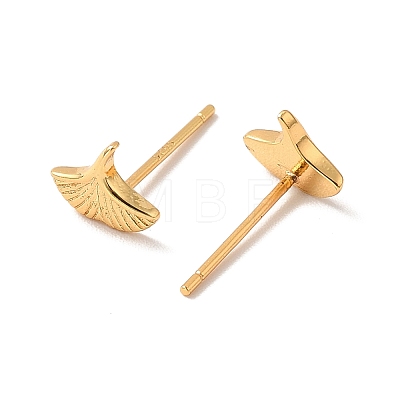 Brass Ginkgo Leaf Stud Earrings for Women LS-EJEW-P199-18G-1