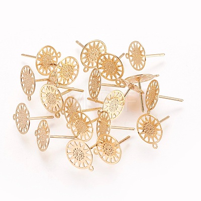 Brass Stud Earring Findings KK-O115-05G-1