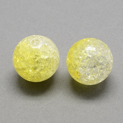 Two Tone Transparent Crackle Acrylic Beads X-CACR-R009-10mm-M-1