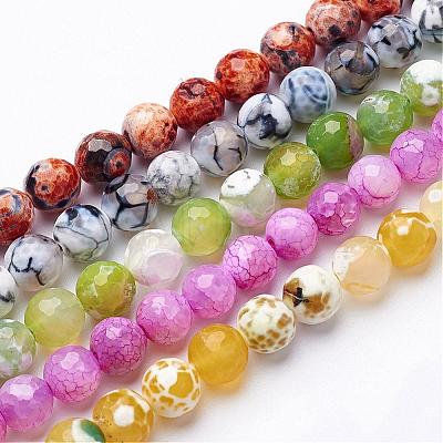 Natural Fire Crackle Agate Beads Strands G-D210-10mm-M1-1