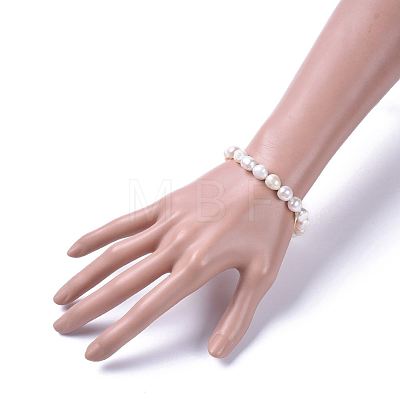 Natural Pearl Stretch Bracelets BJEW-JB04539-1
