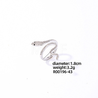 Snake Platinum Brass Cuff Ring CL6952-6-1