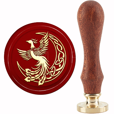 Brass Wax Seal Stamp with Handle AJEW-WH0184-0521-1