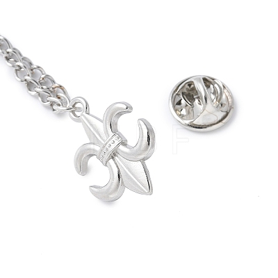 Fleur De Lis Alloy Hanging Chain Brooches JEWB-NH0001-01P-1