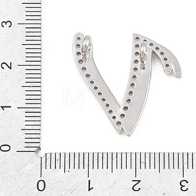 Brass Micro Pave Clear Cubic Zirconia Pendants CU-CBA8481-01P-V-1