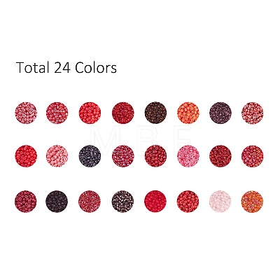 288G 24 Colors Glass Seed Beads SEED-JQ0005-01B-2mm-1