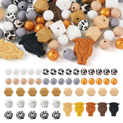 75Pcs 15 Style Silicone Beads SIL-TA0001-34-1