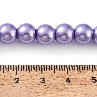 Baking Painted Pearlized Glass Pearl Round Bead Strands HY-Q330-8mm-27-1