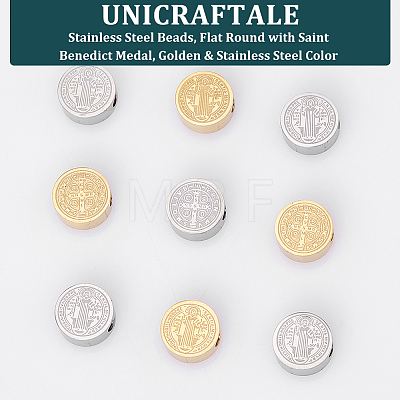 Unicraftale 10Pcs 2 Colors 304 Stainless Steel Beads STAS-UN0041-09-1
